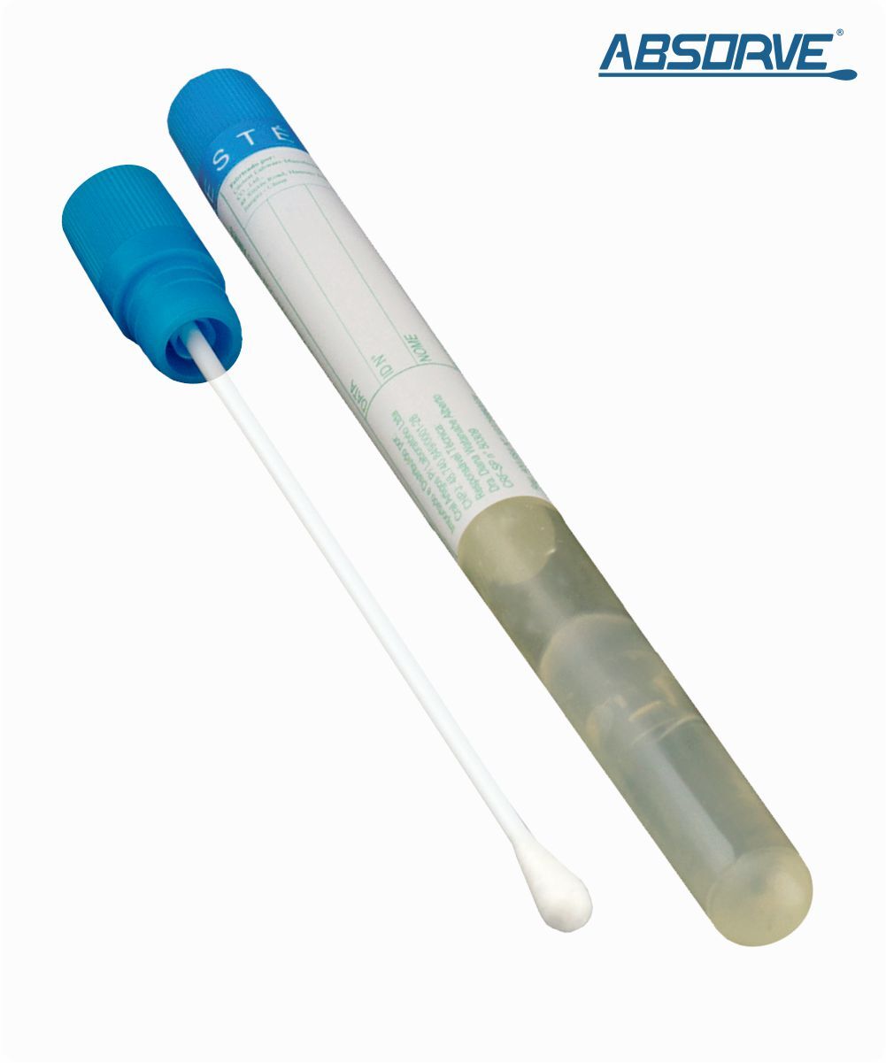 Swab plástico com meio Amies